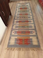 Kelim, kézi szövésű gyapjú szőnyeg,   250 x 75 cm +rojt