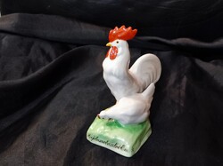 Hajduszoboszlói Emlék  régi Zsolny Kakas tyúkkal porcelán. " Hibás zsolnay  jelzéssel"
