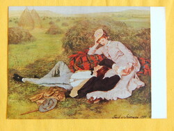 Művészeti képeslap festményről - Szinyei Merse Pál: Szerelmespár