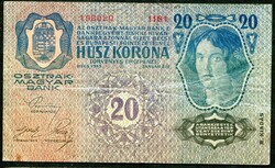 1913 20 Korona - DÖ felülbélyegzés II. kiadás