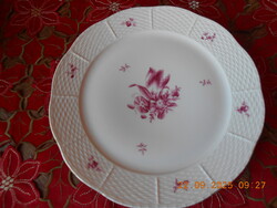 Herendi pur-pur tulipán mintás lapos tányér