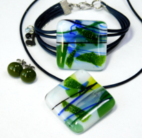 Tavaszi erdő üvegékszer szett karkötős