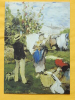 Művészeti képeslap festményről - Szinyei Merse Pál: Ruhaszárítás