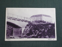 Képeslap,Ozora,sióhíd,várkastély látkép,részlet,Hamar Lajos kereskedő kiadás,Ozora, 1939-