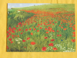 Művészeti képeslap festményről - Szinyei Merse Pál: Pipacsos rét