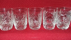5 db kristály pálinkás, likőrös pohár
