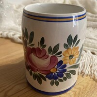 Korsó  festett virágokkal kerámiából, Gránit