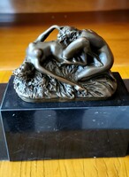Erotikus jelenet - bronz szobor műalkotás