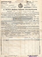 Biztosítási kötvény: DUNA Általános Biztosító Rt.