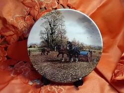 Wedgwood,  angol jelenetes porcelán dísztányér
