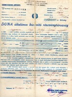 Biztosítási kötvény: DUNA Általános Biztosító Rt.