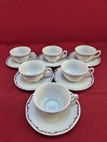Zsolnay Brown Trim Coffee Cups