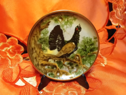 Madár mintás porcelán tál, tányér, Kaiser