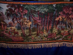 RÉGI FALISZŐNYEG,FALVÉDŐ,falikárpit,kép 159x63cm+7cm rojt