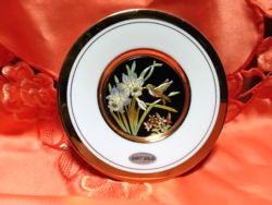 Chokin, japán porcelán tányér, 24 karátos arannyal díszített