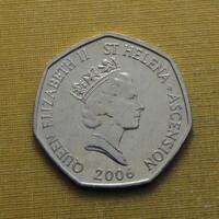 Szent Helena és Ascension 2006 50 pence - II. Erzsébet - teknős