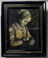 Kislány Portré festmény