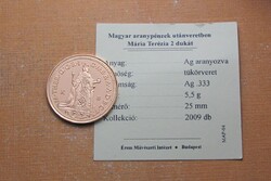 Mária Terézia 1765 KB 2 dukát - Magyar Aranypénzek utánveretben sorozat