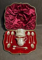 Angol utazó tea szervírozó kellékek ezüst