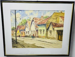 Utcakép Olajfestmény