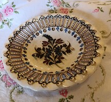 Nagy méretű vásárhelyi, áttört fali tál, fali tányér