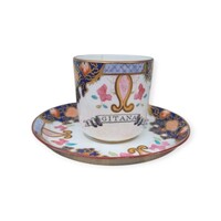 Ritka antik Bisto England Maple & Co Gitana angol porcelán csésze + 3 tányér
