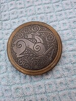 Antik pudertartó szelence réz anyagú tükrös.