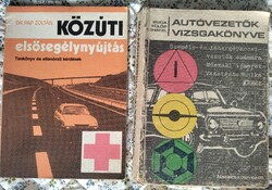 Retro KRESZ könyvek eladó – Autóvezetők vizsgakönyve + Közúti elsősegély