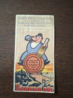 Old calculator card Fővárosi Sörfőző R.T.
