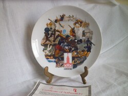 Moszkva olimpia 1980 porcelán dísztányér.
