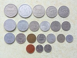 Románia 21 db Különböző Érme 5,10,15,25 Bani 1,3,5,100,500,1000,5000 Lej 1943-2008