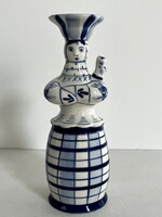 Gzhel Russian Female Porcelain Figurative Vase, Candle Holder