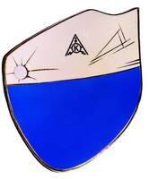 Gyönyörű VINTAGE 1950's DRASCHE PORCELÁN PAJZS kék fehér céges asztali tál 19 x 15 cm képek szerint