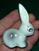Aranyos Art Deco Hollóházi kézzel festett porcelán nyuszi nyúl figura HIBÁTLAN 6X6cm a képek szerint