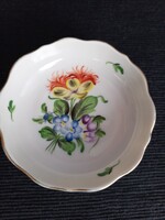 Herendi talpas porcelán gyűrűtartó, 3 x 8 cm, talp 6,5 cm átmérőjű