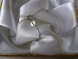 Silver Anklet, Thin Women's Anklet with Stones