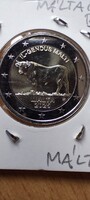 2 eurós- Máltai ökör 2025, limitált kiadású érme BU!