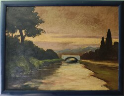 Kassai Varga István - Folyó 80x60cm olaj-vászon festmény