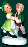 Nice German porcelain figure of a dancing couple from Wagner & Apel, 12 x 8 cm, as shown in pictures