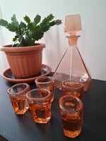 Lazac szinű art deco likőrös