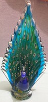 Muranoi üveg páva szobor
