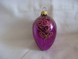 RETRÓ STÍLUSÚ ÜVEG KARÁCSONYFADÍSZ - "FABERGÉ - TOJÁS"!