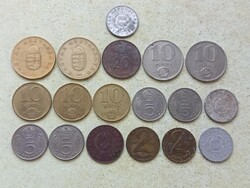 Magyarország 18 db Különböző Érme 1,2,5,10,20,100 forint 1950-1996