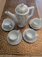 Régi, Zsolnay porcelán arany diszítésű kávés készlet ,r