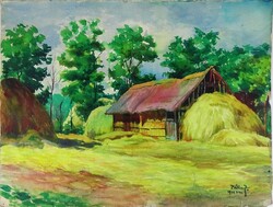 1X188 Pálla Jenő (1883-1958) : Erdélyi szénaboglyák 1939