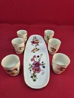 Zsolnay pillangó mintás pálinkás készlet.