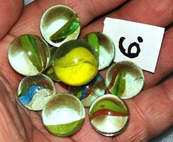 Csodaszép RÉGI standard cc. 2cm KLIKKER GOLYÓK üveggolyók csapata 10 darab EGYBE a képek szerint 6.