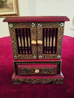 Nagyon szép régi kínai fa ékszertartó szekrény