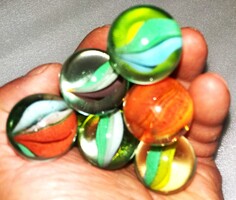 Csodaszép nagyobb KLIKKER GOLYÓK üveggolyók csapata 13 darab EGYBE a képek szerint