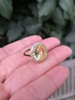 Citrin köves aranyozott ezüst gyűrű